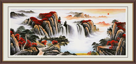 旭日东升 山水画