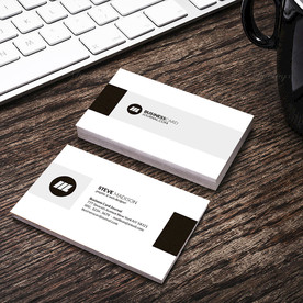 黑白简约名片正反双面PSD模板