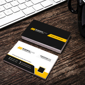 黑白黄通用名片正反双面PSD模