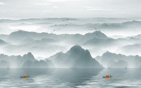 水墨意境山水电视背景墙