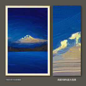 高清雪山装饰画油画