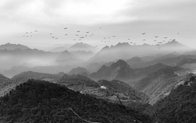 水墨山水背景墙