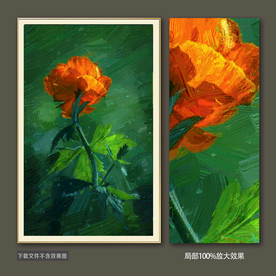 高清黄玫瑰油画装饰画