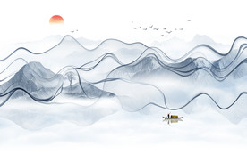 意境水墨山水画