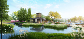 生态湿地公园景观效果图