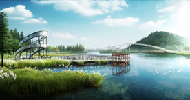 生态湿地景观效果图