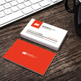 橙红简约名片正反双面PSD模板