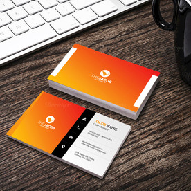 橙色简约名片正反双面PSD模板