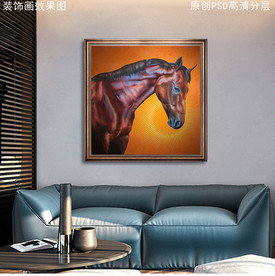 油画马室内装饰画