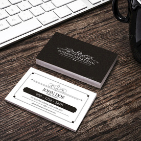 黑白简约名片PSD格双面展开图