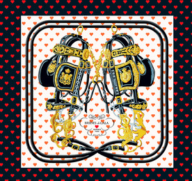 爱马仕方巾 爱心方巾