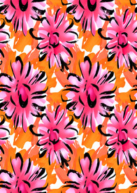 女装设计 红色手绘花