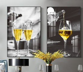 金色酒杯餐厅装饰画