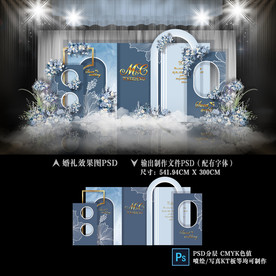 莫兰迪蓝色婚礼