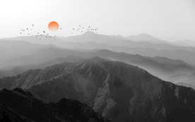 水墨山水背景墙