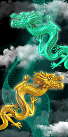 飞龙在天玄关背景墙装饰画