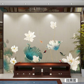 水墨荷花  九鱼图 清新