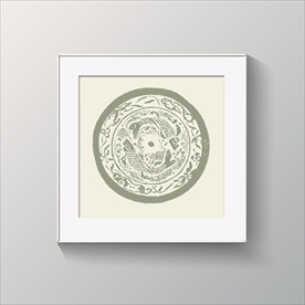 鱼纹花纹雕花装饰图案