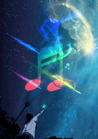 音乐星空炫光唯美女孩梦想海报