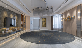 现代极简轻奢客厅背景墙空间设计