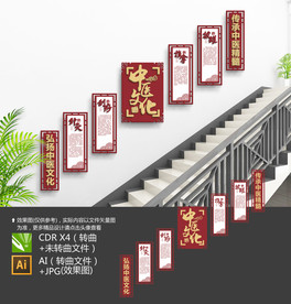 中医楼梯文化墙