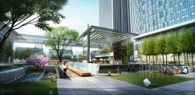 商务办公区景观效果图