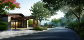 新中式园林景观效果图