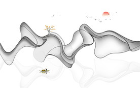 中式意境水墨画