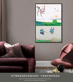 新中式油画风景山水画意境山水画