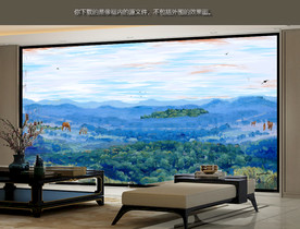 新中式油画风景山水画意境山水画