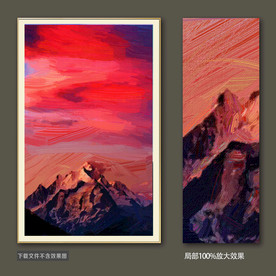 雪山装饰画抽象油画