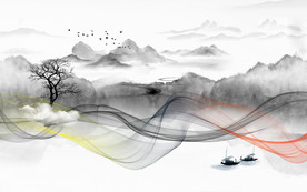 新中式电视背景墙