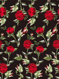 玫瑰花四方连续高清矢量图