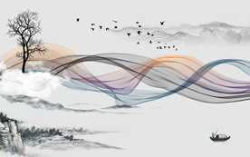 新中式电视背景墙