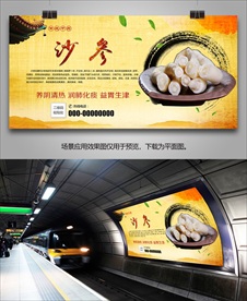 沙参宣传海报灯箱展板展架挂画