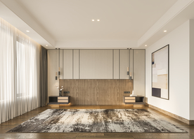 极简现代卧室靠床背景墙