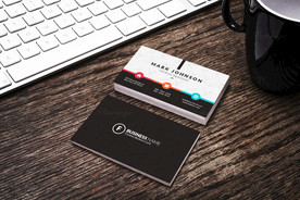 简约通用名片双面PSD展开图