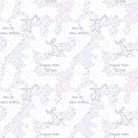 精美运动装人形暗纹乱花