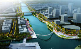 城市运河公园景观规划效果图