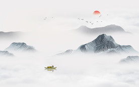 意境水墨山水画