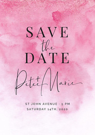 手绘水彩粉色婚礼海报迎宾海报