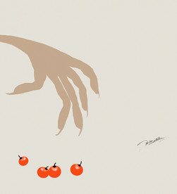 现代简约抽象装饰画樱桃红了