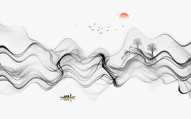 意境水墨山水画