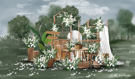 田园森系婚礼迎宾区