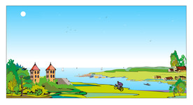 油画风景画山水墨画意境山水禅境