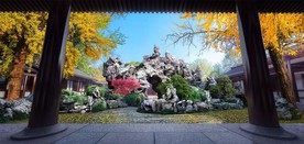 寺庙 太湖石假山效果图