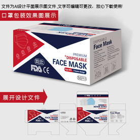 英文一次性口罩包装