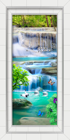 3D流水生财瀑布玄关