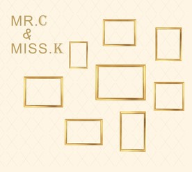 香槟色婚礼照片墙