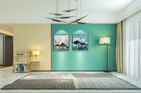 客厅背景墙 北欧沙发摄影墙